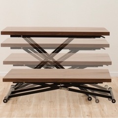 美品、保証付き、昇降ダイニングテーブル(NEW アクティブ ウォルナット)