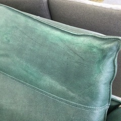 【✨ゆったりサイズ❗️現状販売❗️グリーン❗️クッション付き❗️✨】定価¥400,000 中村家具 リクライニング2Pソファ 