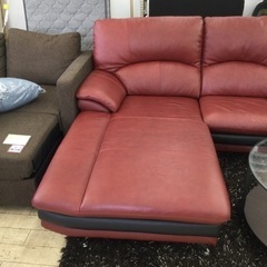 【✨ゆったりサイズ❗️レッド❗️モダンテイスト❗️✨】定価¥140,000 L字ソファ カウチソファ ソファー ワインレッド 3Pソファー ソフトレザー 
