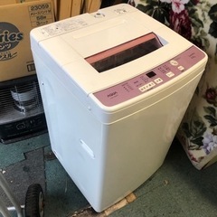 【リサイクルサービス八光　田上店　安心の3か月保証　配達・設置OK】AQUA 全自動洗濯機  ピンクカラー AQW-KS6E 　6㎏