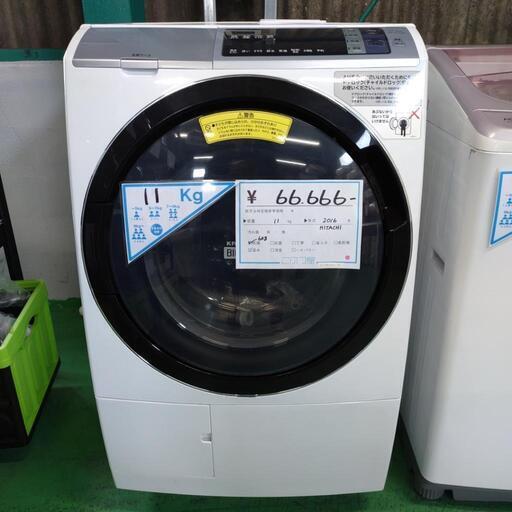 (k22913k-7) 値下げ⤵️　¥66666→¥50000   HITACHI　洗濯機　11kg/6kg　乾燥機能付き！　リサイクルショップ　こぶつ屋　北名古屋