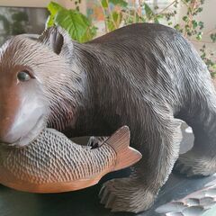 北海道・木彫り熊・彫刻・年代物