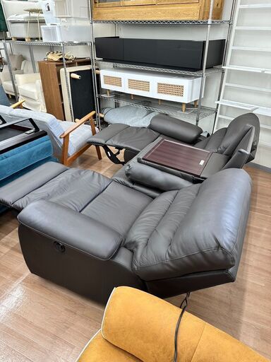 電動3人掛けソファ リクライニング ニトリ 本革（一部合皮）上代参考 ...