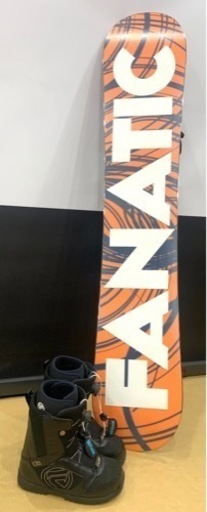 ★中古品　ファナティック FANATIC FLAT 145㎝ スノボーセット