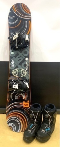 ★中古品　ファナティック FANATIC FLAT 145㎝ スノボーセット