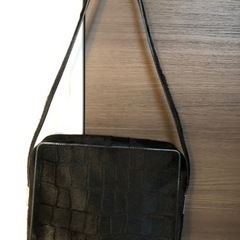 グッチ ハラコ クロコ型押し スクエア ショルダーバッグ レザー