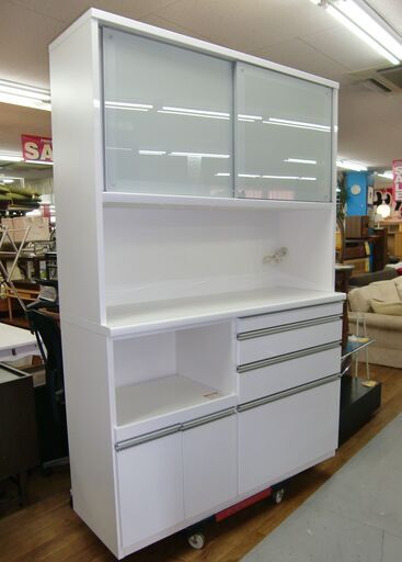 R224 高級 松田家具 キッチンボード、食器棚、幅141cm 美品