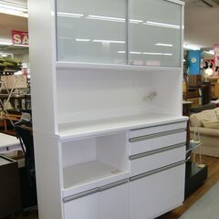 R224 高級 松田家具 キッチンボード、食器棚、幅141cm 美品
