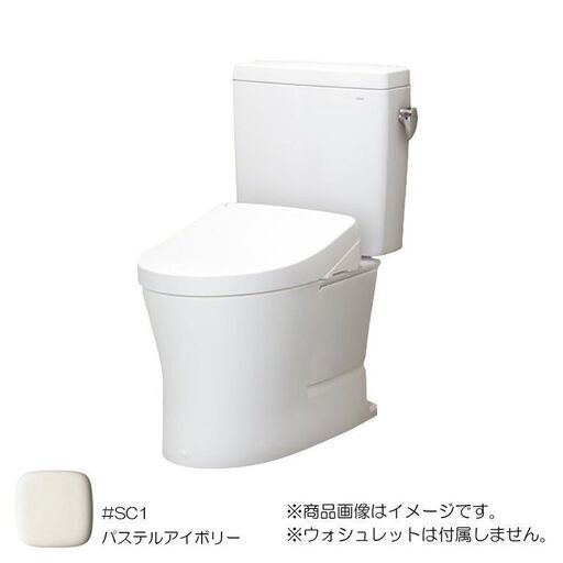 【在庫処分品】TOTO　ピュアレストQR（リモデル便器）　床置床排水大便器＋密結タンク（手洗無）　パステルアイボリー　1セット