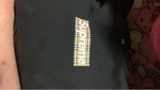 supreme Burberry BOX logoパーカー　L