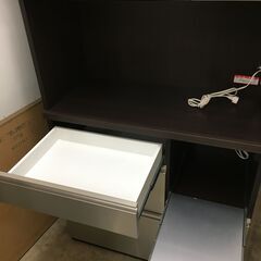 高橋木工所 キッチンボード エイク 90オープン LGステン 一体式タイプ 