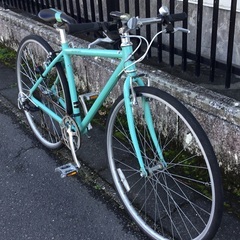 ○○WEEKENDBIKES（ウィークエンドバイクス） クロスバイク・シマノ7段変速 ビアンキカラー サイズ460㎜・洗車でピカピカ♪不要自転車無料引取り有