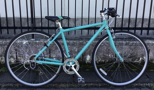 ○○WEEKENDBIKES（ウィークエンドバイクス） クロスバイク・シマノ7段変速 ビアンキカラー サイズ460㎜・洗車でピカピカ♪不要自転車無料引取り有