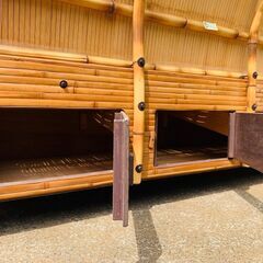 竹の健康長椅子(テーブル、フットレスト付　梅里竹芸製　取りに来てくださる方)