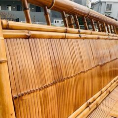 竹の健康長椅子(テーブル、フットレスト付　梅里竹芸製　取りに来てくださる方)