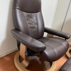 2020年11月製造 ストレスレスチェア & オットマン EKORNES コンサル 本革 Sサイズ 22.1万 エコーネス リクライニング