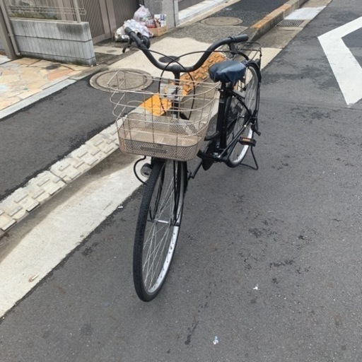 ステンレスカゴ　黒自転車