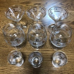 レトロ　高級　金装飾グラス　3種×3個セット