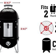 燻製器 本格 ウェイバー スモーキー マウンテンクッカー  直径約35cm くんせい スモーク料理 Weber 711001 Smokey Mount