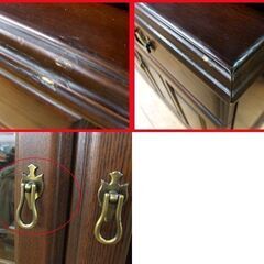 太田長 食器棚 ダイニングボード キッチンボード タモ・ナラ天然木 カップボード キャビネット 札幌市 厚別店