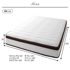 クイーンベッド　フレーム・マットレス・掛け布団・枕セット