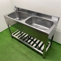 アズマ azuma 業務用 2層シンク流し台 蛇口付き 厨房 飲食店