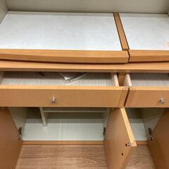 ★ジモティ割あり★  食器棚 ライトブラウン H205×W100×D43 クリーニング済み KJ959