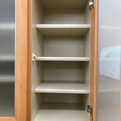 ★ジモティ割あり★  食器棚 ライトブラウン H205×W100×D43 クリーニング済み KJ959
