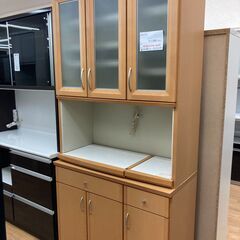 ★ジモティ割あり★  食器棚 ライトブラウン H205×W100×D43 クリーニング済み KJ959
