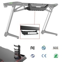 ゲーミングデスク E-スポーツ 幅120cm 奥行63cm 高さ77cm RGB ライティング