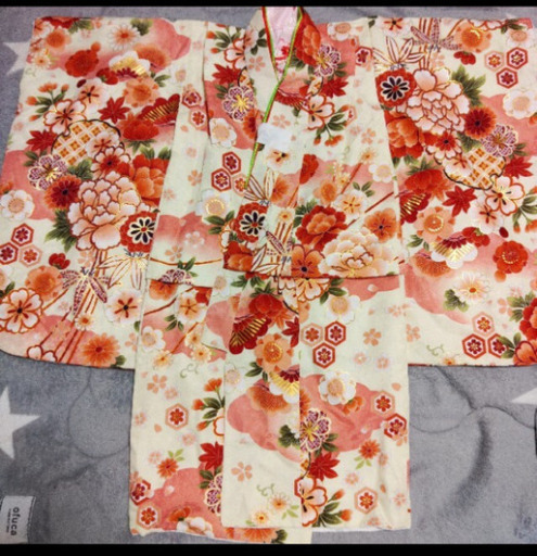 フルセットmayumiマユミ 3歳 着物 被布セットベージュピンク