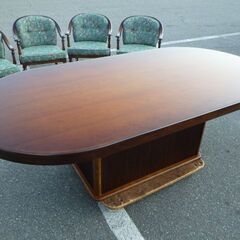 カリモク　収納付きダイニングテーブル　楕円形　キャスター付きチェア　4脚セット　コロニアル　椅子　￥98,780税込