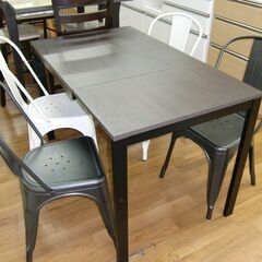 R094 IKEA 伸長式テーブル、リプロAチェア2色 4脚セッ...