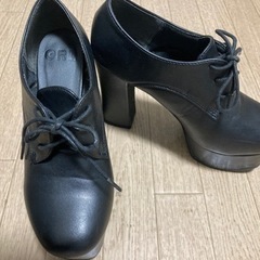 黒 厚底 ローファー ブーツ GRL 24.5 