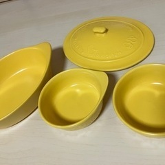 黄色プレート、食器、ミニ鍋