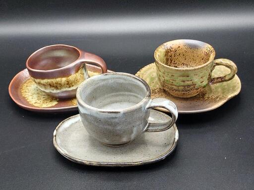 ⑥コーヒーカップ\u0026ソーサー3客セット【陶器】