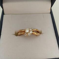 お話中♡K18刻印あり ダイヤリング♡