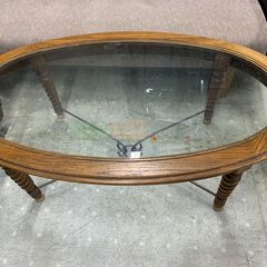 センターテーブル ガラス マホガニー