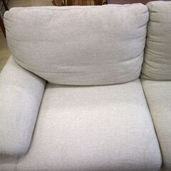 ちょっと大きめ２人掛け布ソファー ベージュ 中古