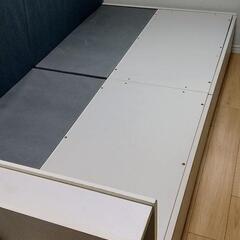 【収納付き】セミダブルベッドフレーム、マットレス