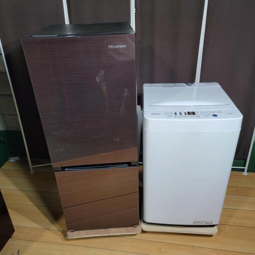 ‍♂️h1026売約済み‼️設置まで無料‼️おしゃれなブラウンガラストップ✨Hisense 家電セット