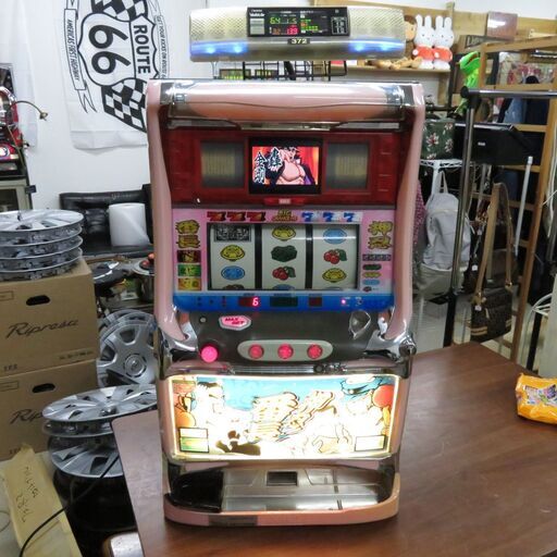パチスロ実機 押忍!番長 漢ゆ コイン使用機 ドアキー・設定キー付 スロット機│江別市のリサイクルショップドロップ