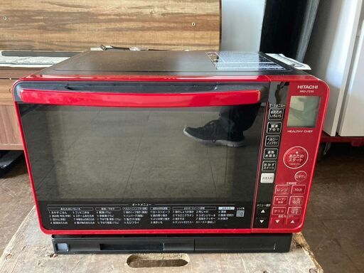 ☆中古￥18,800！【会員価格￥16,800】HITACHI　過熱水蒸気オーブンレンジ　家電　2021年製　MRO-JT230型　【BJ136】