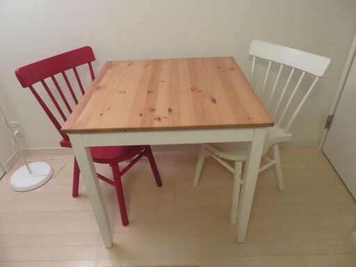 【お届け可】IKEA ダイニングテーブル \u0026 椅子二脚 セット