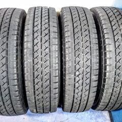 冬 ニッサン 日産 ADバン プロボックス 車検対応☆美品☆アルミ【JW-T 刻印あり】プロBOX サクシード 165/80R14 LT ニッサン VAN 中古 4本 冬 14インチ