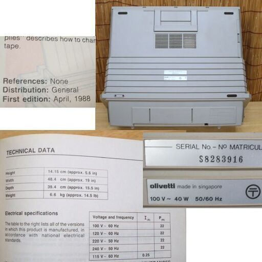 デモ印字OK・使用感少なめ☆昭和レトロ olivetti オリベッティ 電子式