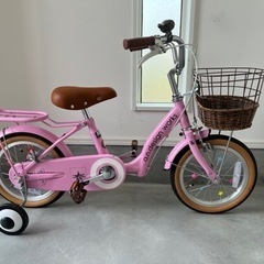 子供 自転車 補助輪付 ピンク 美品