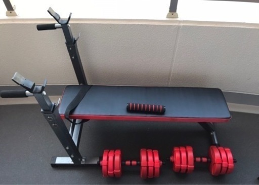 可変式ダンベル20kg、ベンチプレス台セット