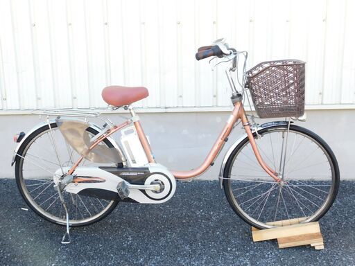 新基準 2010 子供乗せ対応! Panasonic リチウムビビDX BE-END432 アンティークローズ 6.6Ah 新品サドルに交換! 車体＆バッテリー極めて良好! 自556