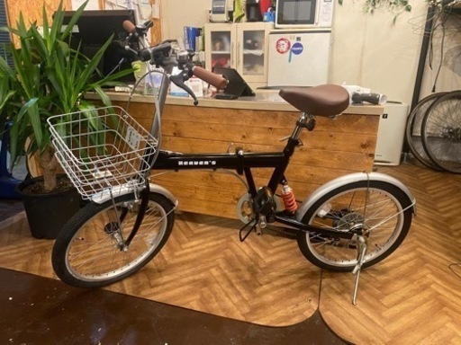 【サス付き】折りたたみ自転車20インチ　カゴ付き